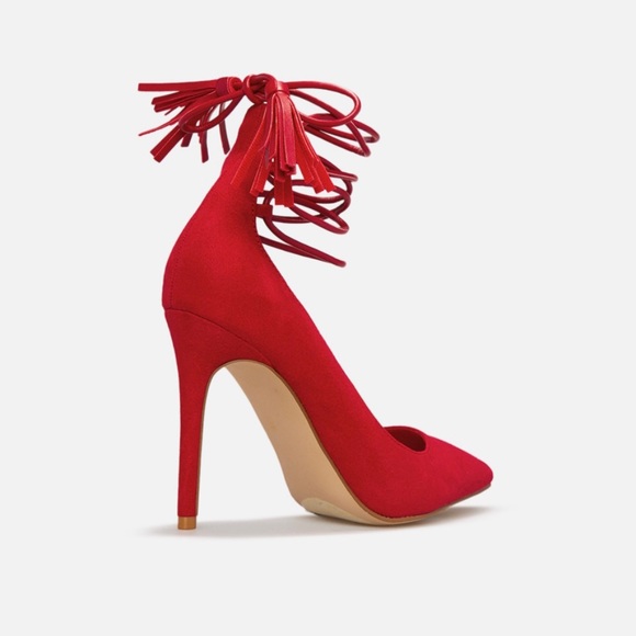 Red Slip on Pumps - Picture 3 of 12